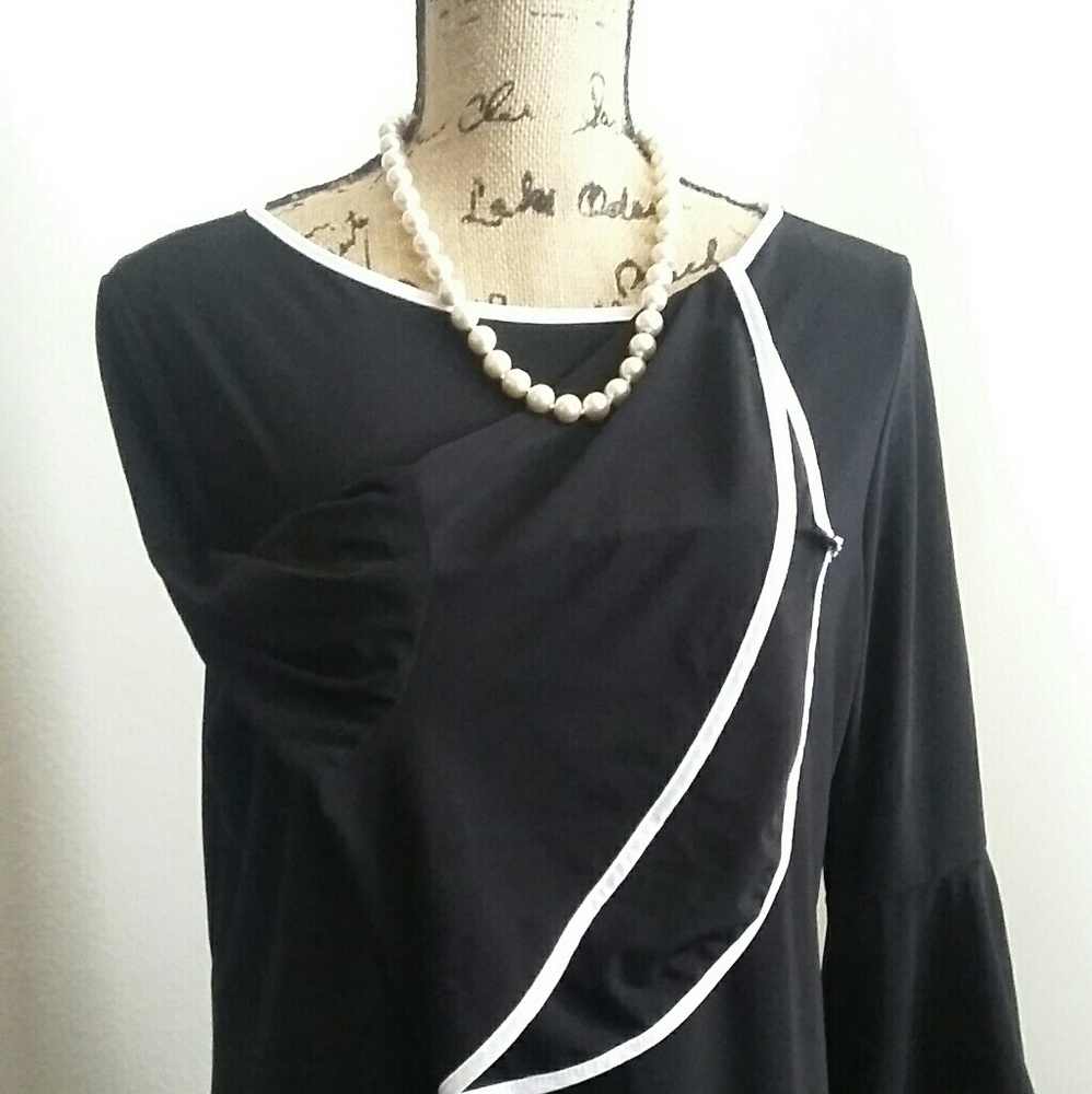 Classic Versatile Blk/White Trim Dress